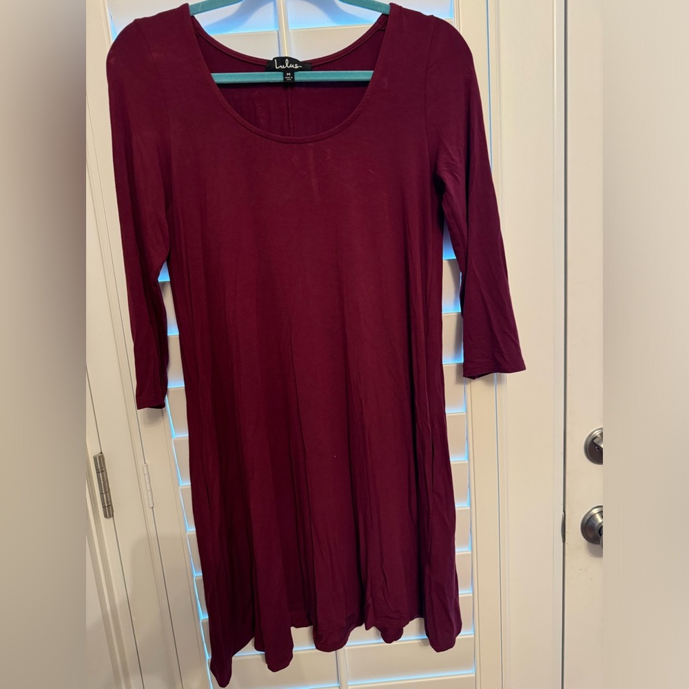Lulu’s burgundy shirt dress size medium